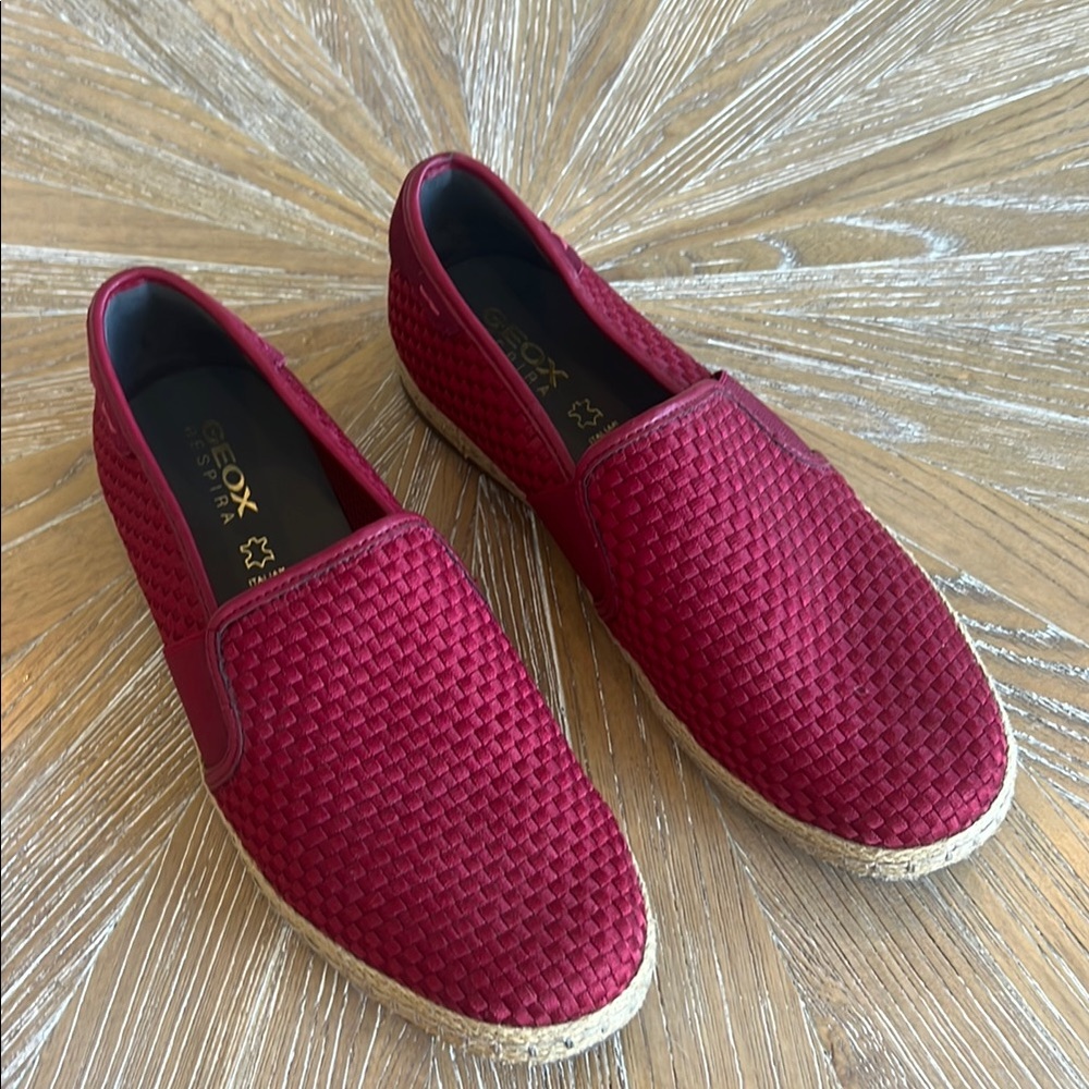 Geox Men's Red Slip-On Shoes